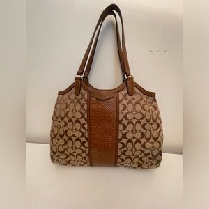 COACH Devin Snakeskin Handbag